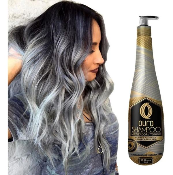 Ouro Shampoo Matizador Rubio & Platinado 1 Lt